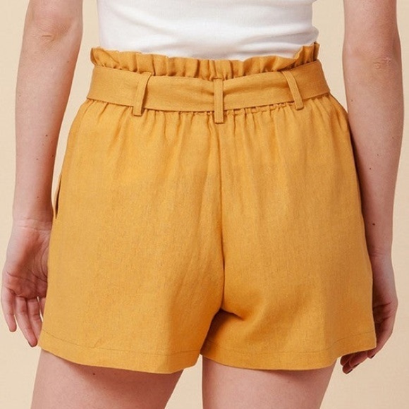 HAVE FASHION yellow paper bag pull on shorts - Picture 10 of 10